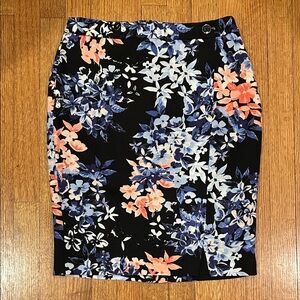Talbots Floral Black and Blue Women's Skirt